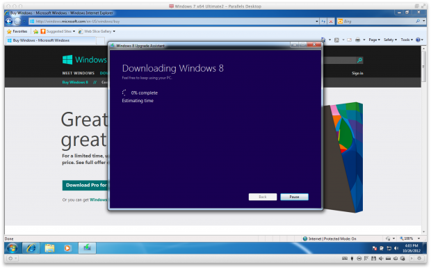 Upgrade von Windows 7 auf 8 mit Parallels Desktop 8 für Mac (Bild: Parallels)